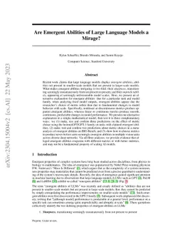 Are Emergent Abilities of Large Language Models a Mirage?