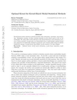 Optimal Kernel for Kernel-Based Modal Statistical Methods