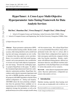 HyperTuner: A Cross-Layer Multi-Objective Hyperparameter Auto-Tuning
  Framework for Data Analytic Services