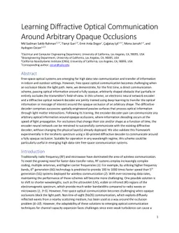 Learning Diffractive Optical Communication Around Arbitrary Opaque
  Occlusions