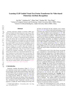 Learning CLIP Guided Visual-Text Fusion Transformer for Video-based
  Pedestrian Attribute Recognition