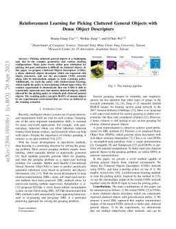 Reinforcement Learning for Picking Cluttered General Objects with Dense
  Object Descriptors