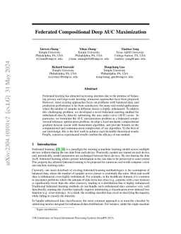 Federated Compositional Deep AUC Maximization