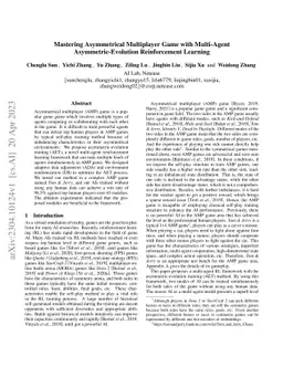 Mastering Asymmetrical Multiplayer Game with Multi-Agent
  Asymmetric-Evolution Reinforcement Learning