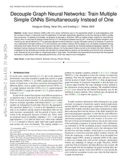 Decouple Graph Neural Networks: Train Multiple Simple GNNs
  Simultaneously Instead of One