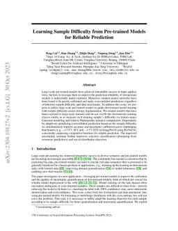 Learning Sample Difficulty from Pre-trained Models for Reliable
  Prediction