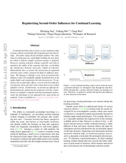 Regularizing Second-Order Influences for Continual Learning