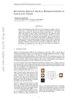 Revisiting Implicit Neural Representations in Low-Level Vision