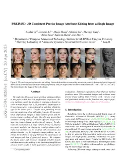PREIM3D: 3D Consistent Precise Image Attribute Editing from a Single
  Image