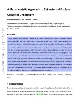 A Meta-heuristic Approach to Estimate and Explain Classifier Uncertainty