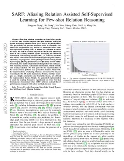 SARF: Aliasing Relation Assisted Self-Supervised Learning for Few-shot
  Relation Reasoning