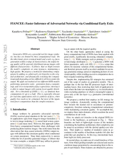 FIANCEE: Faster Inference of Adversarial Networks via Conditional Early
  Exits