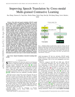 Improving Speech Translation by Cross-Modal Multi-Grained Contrastive
  Learning