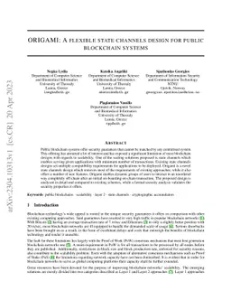 ORIGAMI: A flexible state channels design for public blockchain systems
