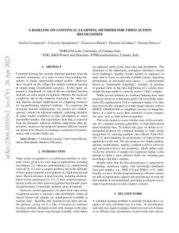 A baseline on continual learning methods for video action recognition