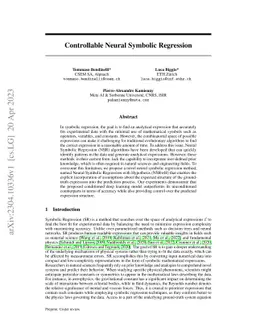 Controllable Neural Symbolic Regression