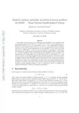 Adaptive minimax optimality in statistical inverse problems via SOLIT --
  Sharp Optimal Lepskii-Inspired Tuning
