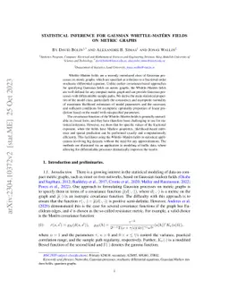 Statistical inference for Gaussian Whittle-Matérn fields on metric
  graphs
