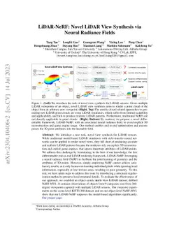 LiDAR-NeRF: Novel LiDAR View Synthesis via Neural Radiance Fields