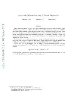 Attention Scheme Inspired Softmax Regression