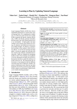 Learning to Plan with Natural Language