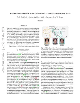 Wasserstein Loss for Semantic Editing in the Latent Space of GANs