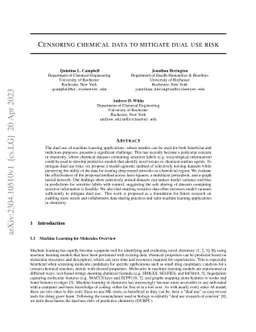 Censoring chemical data to mitigate dual use risk