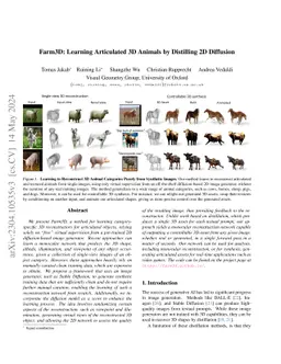 Farm3D: Learning Articulated 3D Animals by Distilling 2D Diffusion