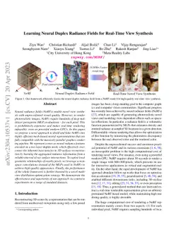 Learning Neural Duplex Radiance Fields for Real-Time View Synthesis
