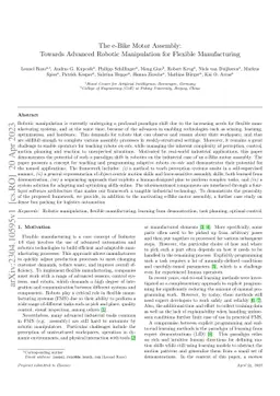 The e-Bike Motor Assembly: Towards Advanced Robotic Manipulation for
  Flexible Manufacturing