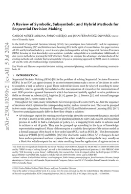 A Review of Symbolic, Subsymbolic and Hybrid Methods for Sequential
  Decision Making