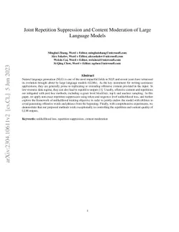Joint Repetition Suppression and Content Moderation of Large Language
  Models