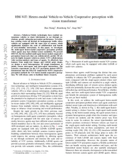 HM-ViT: Hetero-modal Vehicle-to-Vehicle Cooperative perception with
  vision transformer