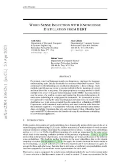 Word Sense Induction with Knowledge Distillation from BERT