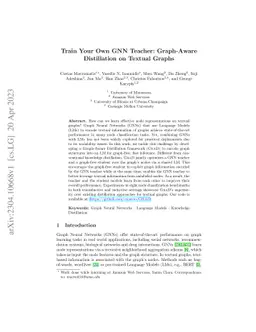 Train Your Own GNN Teacher: Graph-Aware Distillation on Textual Graphs