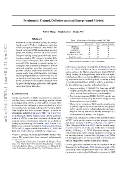 Persistently Trained, Diffusion-assisted Energy-based Models