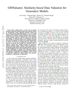 GMValuator: Similarity-based Data Valuation for Generative Models