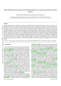 Multi-Modal Deep Learning for Credit Rating Prediction Using Text and
  Numerical Data Streams
