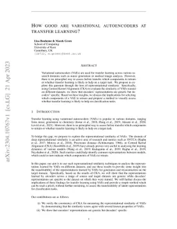 How good are variational autoencoders at transfer learning?