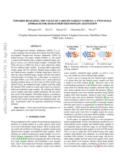 Towards Realizing the Value of Labeled Target Samples: a Two-Stage
  Approach for Semi-Supervised Domain Adaptation