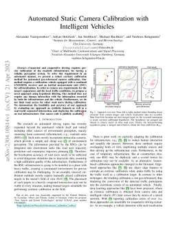 Automated Static Camera Calibration with Intelligent Vehicles