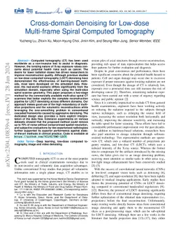 Cross-domain Denoising for Low-dose Multi-frame Spiral Computed
  Tomography