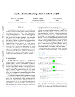 SequeL: A Continual Learning Library in PyTorch and JAX