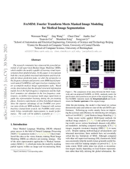 FreMIM: Fourier Transform Meets Masked Image Modeling for Medical Image
  Segmentation