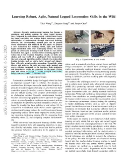 Learning Robust, Agile, Natural Legged Locomotion Skills in the Wild