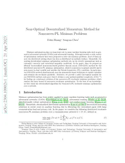 Near-Optimal Decentralized Momentum Method for Nonconvex-PL Minimax
  Problems