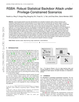 RSBA: Robust Statistical Backdoor Attack under Privilege-Constrained
  Scenarios