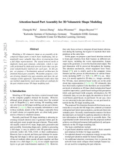 Attention-based Part Assembly for 3D Volumetric Shape Modeling