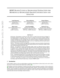 BERT Based Clinical Knowledge Extraction for Biomedical Knowledge Graph
  Construction and Analysis