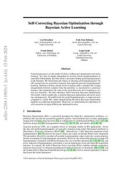 Self-Correcting Bayesian Optimization through Bayesian Active Learning